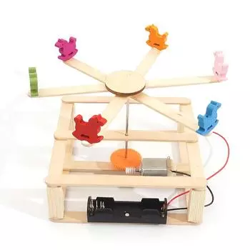 Игрушки ручной работы DIY деревянная модель карусель лошадь научный эксперимент набор игрушки технология головоломка для детей G84