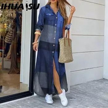 IHUASU Платье с карманами Extra Long and Fat MM S