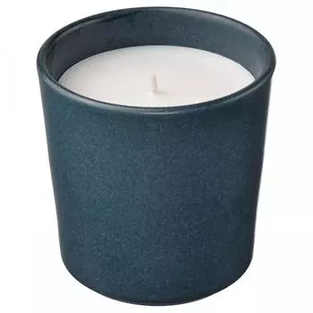 IKEA FRUKTSKOG Fruitskog Ceramic Bottle Ароматическая свеча, ветивер/герань/черная бирюза 50 ч
