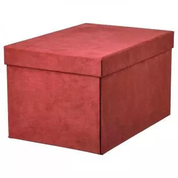 IKEA GJTTA Коробка для хранения+крышка, бархат красно-коричневый 18x25x15 см