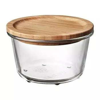 IKEA IKEA Контейнер для хранения с крышкой 14x9 см 365+ Стекло/Бамбук (892.690.90)