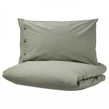 ИКЕА КРОКРИСМОТТ Пододеяльник и наволочка светло-зеленый 150x200 50x80 см
