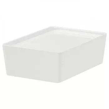 IKEA KUGGIS Коробка для хранения печенья+крышка белый 18x26x8 см