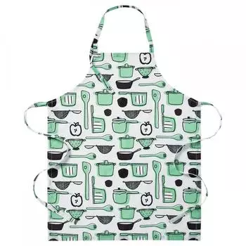 ИКЕА РИННИГ Фартук бело-зеленый узор 69x85 см