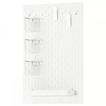 IKEA SKDIS SCODIS Комбинация перфорированной доски, белый 36x56 см
