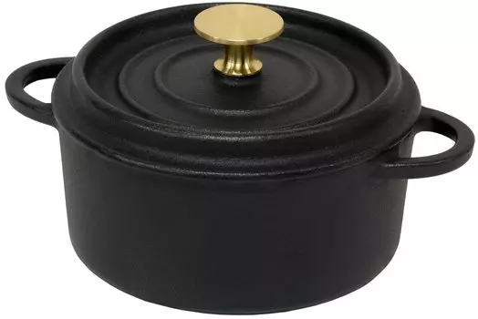 Ikenaga Iron Works Cocotte Pot Dutch Oven Cast Iron Gas Fire Oven, совместимая с духовкой 10 см для улицы чёрный