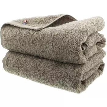 Imabari Factory Towel Imabari Towel Certified Bath Towel Grayish Brown 120 x 60cm Set of 2 Absorbent Quick Drying Plump and Soft Skin Comfort Made in