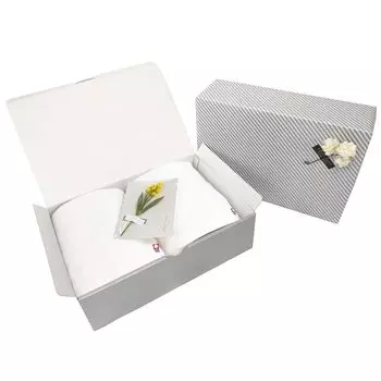 Imabari Towel Certified Original Gift Set Bath Made in 60 x 120 Gift Wrapping Mimosa Bunch Family Wedding Baby Housewarming Gift Bath White x