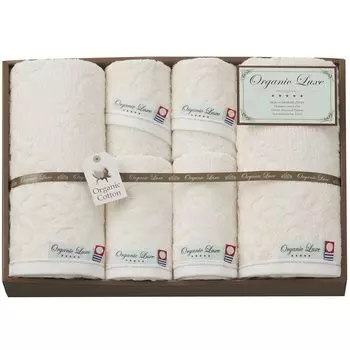 Imabari Towel Towel Set Gift Set of 6 Bath Towels x 2 x Face Towel x 2 x Wash Towel x 2 x Organic Luxe Made in Japan LU10027 (60 100cm) (34 70cm) (34
