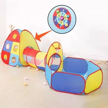 IMBABY 3 в 1 детский манеж для детей, складная игровая площадка для малышей, портативная детская игровая площадка, палатка, туннель без мяча красный