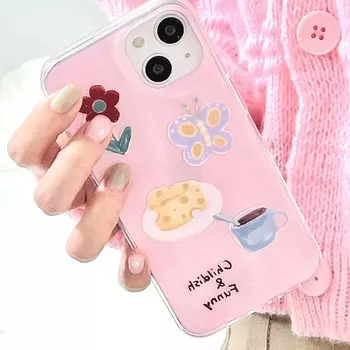 Imd Butterfly Ins милый мультяшный цветок для Iphone 13 11 12 Promax 14 Pro Max чехол для телефона с сыром и кофе прекрасная задняя крышка Капа For iphone 12