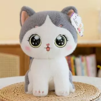Имитация кошки кукла плюшевая игрушка кукла подарок на день рождения котенок кукла милая детская тканевая кукла 25cm0.18kg серый