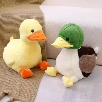Имитация маленькой желтой утки Kawaii, дикой зеленой утки, плюшевые игрушки, мультяшные мягкие игрушки, куклы, мягкая подушка, игрушки, декор комнаты 32cm