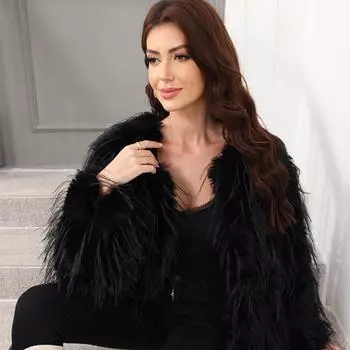 Imitation Fur Fox Fur Washed Fur Long Coat Women s Short Winter Plush Cardigan Loose Fit S