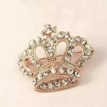 Императорский шарф, булавка с цветком, булавки для корсажа, модный ювелирный значок, Корона, брошь со стразами на воротнике