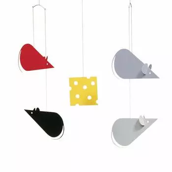 Импорт FLENSTED mobiles Cheese Mice FSM130068 [Обычный (Дания)] Черный/Серый