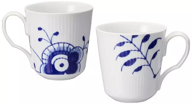 Импортная кружка ROYAL COPENHAGEN Blue Fluted Mega Pair Mug S 280 мл для свадебного подарка 1017331 [Обычный продукт] белый