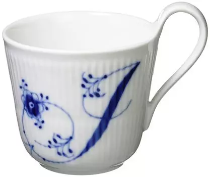 Импортная кружка Royal Copenhagen Blue Fluted Plain с высокой ручкой объемом 330 мл, свадебный подарок 1027470 [Обычный продукт] I белый