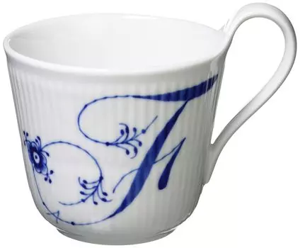Импортная кружка Royal Copenhagen Blue Fluted Plain с высокой ручкой объемом 330 мл, свадебный подарок 1023874 [Обычный продукт] F белый
