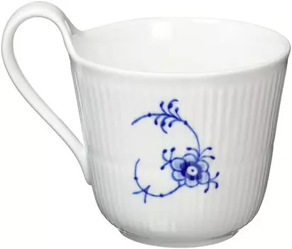 Импортная кружка Royal Copenhagen Blue Fluted Plain с высокой ручкой объемом 330 мл для свадебного подарка 1017154 [Обычный продукт] E белый