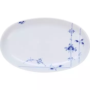 Импортная овальная тарелка Royal Copenhagen Blue Palmette 23 см, свадебный подарок 1017425 [Обычный продукт] белый