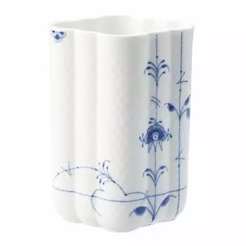 Импортная ваза для цветов Royal Copenhagen Blue Palmette, высота вазы 15 см, свадебный подарок 1017428 [Обычный продукт] белый
