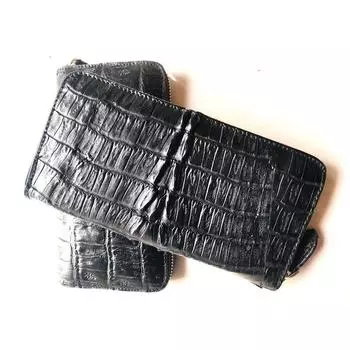Импортный Клатч из Крокодиловой Кожи Модная Большая Мужская Сумка Одномолниевая Сумка Большая Вместимость Кошелек с Множеством Отделений для Карт Кошелек Thai crocodile tail fin