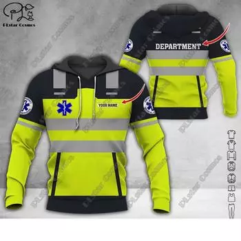 Имя пользователя EMS неотложная медицинская помощь униформа 3D печать толстовка уличная для женщин и мужчин пуловер/толстовка/толстовка с капюшоном на молнии A9