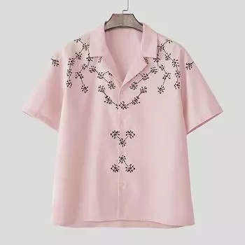 INCERUN Men s Summer Collared Button Up Printed Casual Shirts Tops Streetwear 4XL