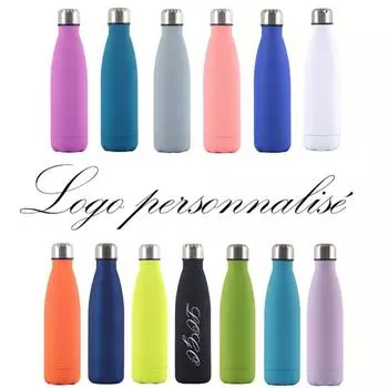 Индивидуальная двухстенная вакуумная термос-бутылка, спортивная бутылка, шейкер, чашка для воды для скалолазания на открытом воздухе, креативные памятные подарки 500ml небесно-голубой