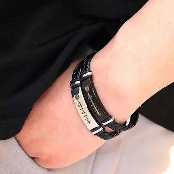 Индивидуальный браслет Spotify Code Любимая песня, кожаный браслет из нержавеющей стали для учителей музыки, браслет для пары, подарок меломану Commonly-Commonly серебряный