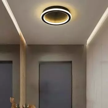 Indoor Human Induction LED Ceiling Lights Fixtures for Corridor Balcony Black PIR Motion Sensor LED Ceiling Lamps for Bedroom changeable