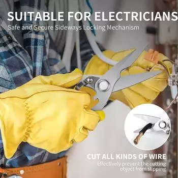 Industrial Scissors Cut Stainless Steel Plate Multifunction Metal Electrician Plastic Diy Hand Wire Cutting Tools Barbed E0C7 оранжевый