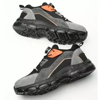 Industrial Steel Toe Safety Shoes Protective Rubber Bottom Work Shoes Lightweight серый