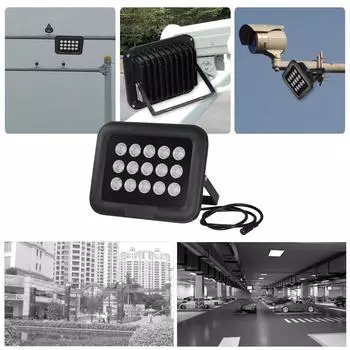 Infrared Illuminator 15pcs Array IR LEDS IR Illuminator Night Vision Wide Angle Long Range Outdoor 15 чёрный