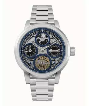 Ingersoll The Arc Moon Phase нержавеющая сталь синий скелетонированный циферблат автоматические I16003 мужские часы синий