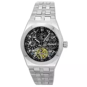 Ingersoll The Broadway Dual Time Skeleton Автоматические мужские часы с черным циферблатом I12901 чёрный
