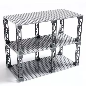 INIBUD Фундаментная плита-блок Classic Compatible 16 x 32 Potch Двусторонняя с набором столбов из 3 досок и 12 столбов (Светло-серый) светло-серый