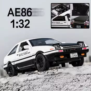 Initial D 1:32 звук и свет имитация модели автомобиля AE86 модель автомобиля из сплава Return Force игрушка чёрный
