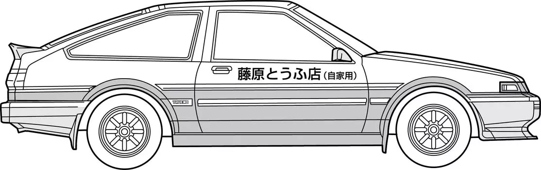 Initial D Series Trueno Early Model 1600GT APEXAE86 Takumi Fujiwara Plastic Model 1/24 No.001