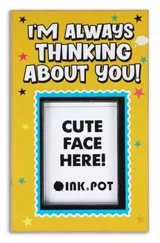 Inkdotpot I m Always Think About You Подарок на день Святого Валентина Фоторамка для магнитов на холодильник-9 x 5,5 9 x 5.5 cm жёлтый