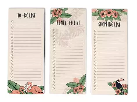 Inkdotpot Pack из 3 магнитных блокнотов со списком дел на холодильник - магнитные блокноты для холодильника- (50 листов 8.75x3.8 cm персиковый