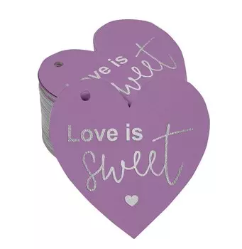 Inkdotpot Pack Of 100 Love Is Sweet Wedding Favor Paper Tag Craft Real Silver Foil Hang 50 Gold Foil Tags синий