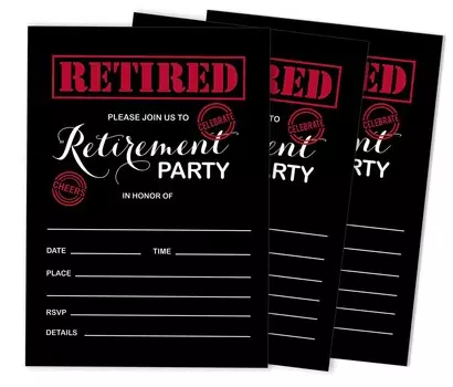 Inkdotpot Pack Of 30, Join Us Invitations With Envelopes, Retirement Party Celebration Invite Cards Fill-In Style Party Supplies 5 X 7 Inches 5 x 7 Inches чёрный