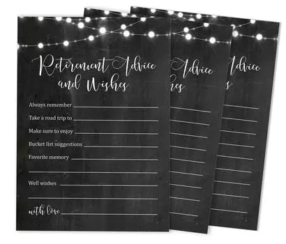 Inkdotpot Pack of 50 Advice & Wishes for Retirement Party, Game Activity for Retirement Party Celebration, Guestbook Alternative 5X7 inches 5 x 7 Inches чёрный
