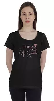Inkdotpot персонализированная женская футболка Top Future Mrs Wedding Announcement S чёрный