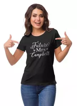 Inkdotpot персонализированная женская футболка Top Future Mrs Wedding Announcement S чёрный