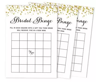 Inkdotpot Свадебный душ Девичник Bulk Blank Square Fill In Gift Ideas 50A Gold 5 x 7 Inches белый