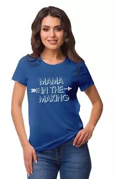 Inkmeso Crew Neck Mama In The Making Графическая футболка с коротким рукавом Хлопковая футболка 3XL синий