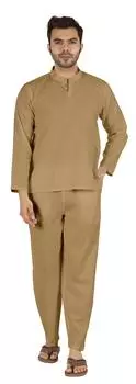 Inkmeso Solid Sleepwear Set For Men с коротким рукавом Pjs Loungewear Sets Soft Cotton Designer 3XL бежевый
